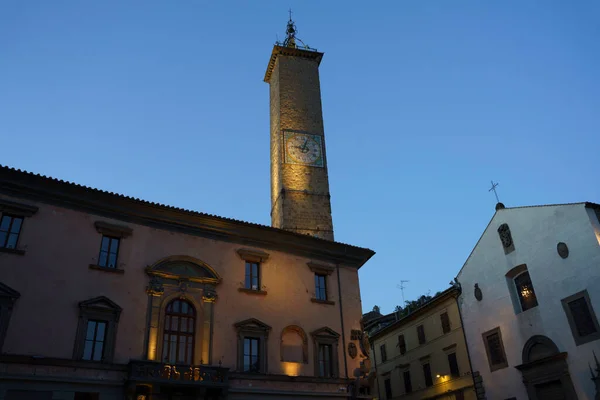 Viterbo Lazio Italy Historic Buildings Night — Stock Photo, Image