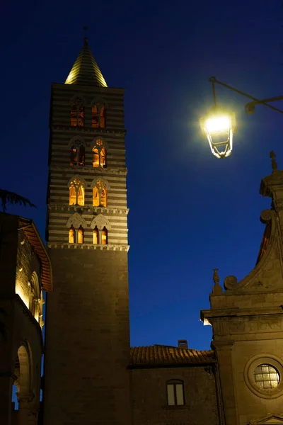 Viterbo Lazio Italy Historic Buildings Night — Stock Photo, Image