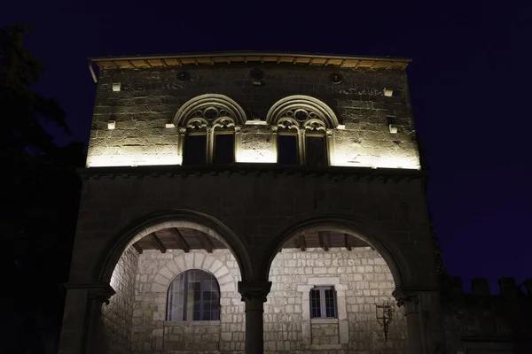 Viterbo Lazio Italia Edificios Históricos Por Noche — Foto de Stock