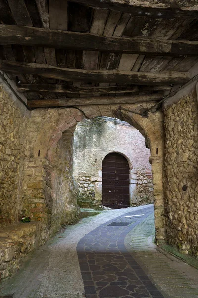 Straat Van Rocchettine Historisch Dorp Provincie Rieti Lazio Italië — Stockfoto