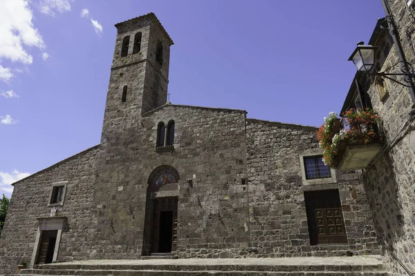 Radicofani Middeleeuwse Stad Provincie Siena Toscane Italië Kerk Van San — Stockfoto