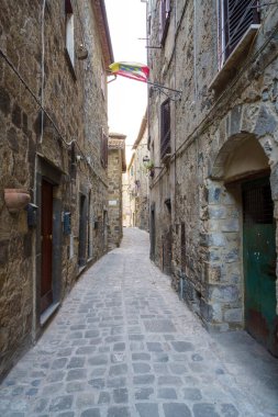 Yaz mevsiminde Civita di Bagnoregio, Viterbo ili, Lazio, İtalya yakınlarındaki kır manzarası