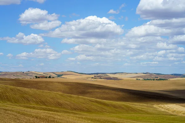 Paisagem Rural Longo Estrada Cássia Perto Radicofani Província Siena Toscana — Fotografia de Stock