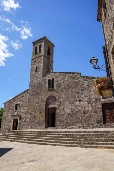 Radicofani Città Medievale Nella Provincia Siena Toscana Italia Chiesa San — Foto Stock