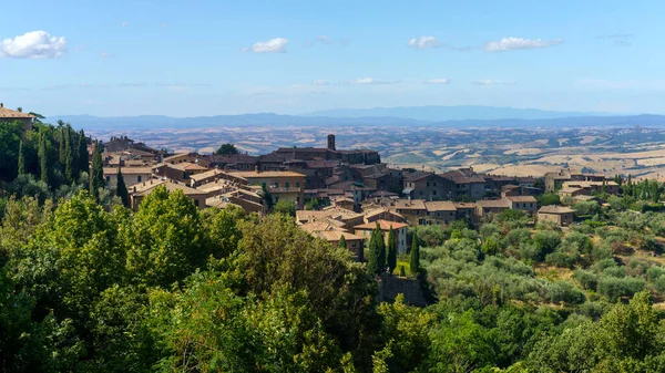 Landsbygdslandskap Nära Montalcino Sienaprovinsen Toscana Italien Sommaren — Stockfoto