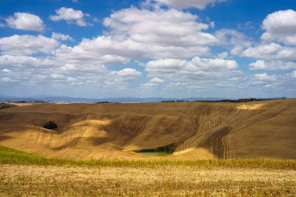 Venkovská Krajina Val Orcia Toskánsko Itálie Létě — Stock fotografie