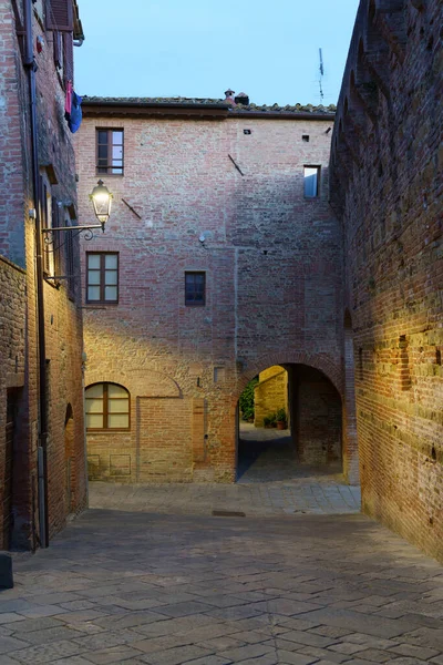 Buonconvento Città Medievale Provincia Siena Toscana Italia Notte — Foto Stock