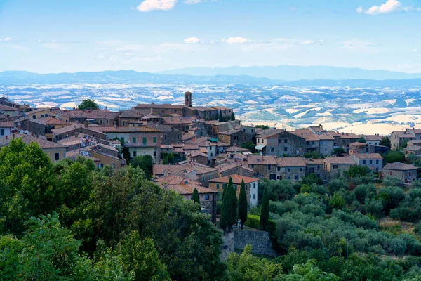 Paesaggio Rurale Vicino Montalcino Provincia Siena Toscana Italia Estate — Foto Stock