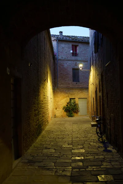 Buonconvento Medieval Town Siena Province Tuscany Italy Night — Stock Photo, Image