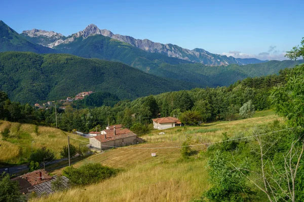 Vista Alpi Apuane Desde Foce Carpinelli Toscana Italia Verano — Foto de Stock