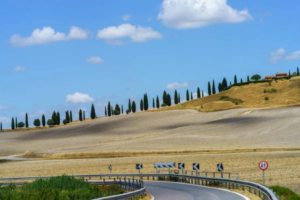 Paisagem Rural Val Orcia Toscana Itália Verão — Fotografia de Stock