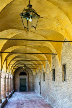 Fontanellato, Parma 'nın tarihi kenti, Emilia-Romagna, İtalya: Ortaçağ kalesi