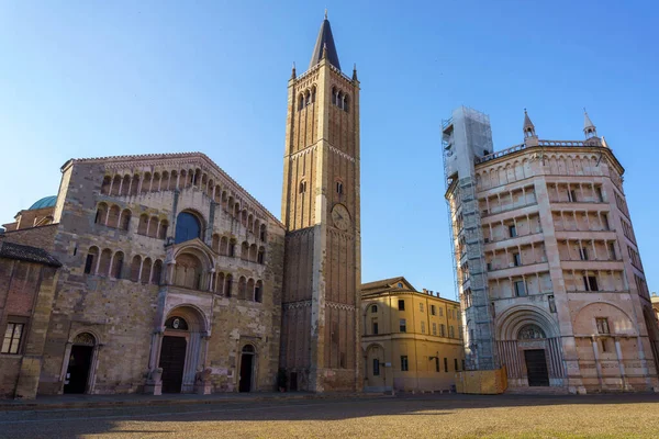 Kathedraal Plein Van Parma Emilia Romagna Italië Morgens — Stockfoto