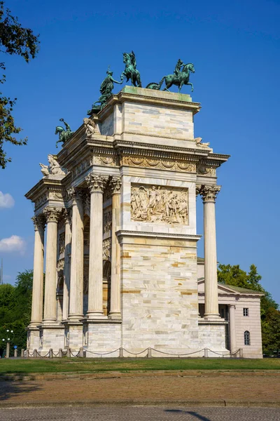 Milan Lombardy Italy Historic Arch Known Arco Della Pace — Stock Photo, Image