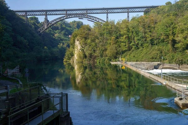 Iron Bridge Paderno Adda River Lecco Province Lombardy Italy — Stockfoto