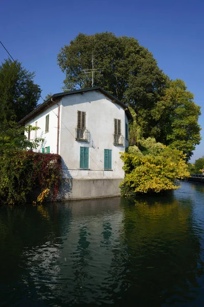 Old White House Martesana Canal Vaprio Adda Milan Province Lombardy — Foto Stock