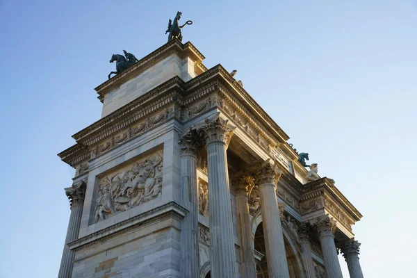 Milaan Lombardije Italië Historische Boog Bekend Als Arco Della Pace — Stockfoto