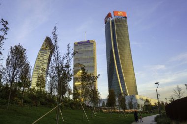 Milan, Lombardiya İtalya: üç kuleli modern Citylife Park