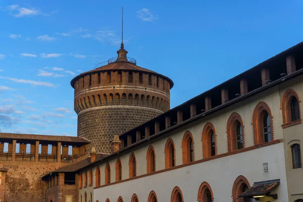 Milán Lombardía Italia Castillo Medieval Conocido Como Castello Sforzesco — Foto de Stock