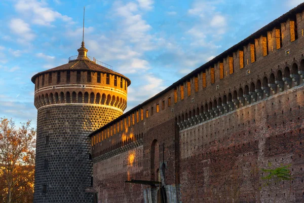 Mailand Lombardei Italien Die Mittelalterliche Burg Castello Sforzesco — Stockfoto