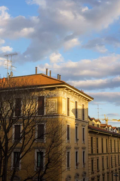 Milano Lombardiet Italien Gamla Typiska Bostadshus Längs Piero Della Francesca — Stockfoto