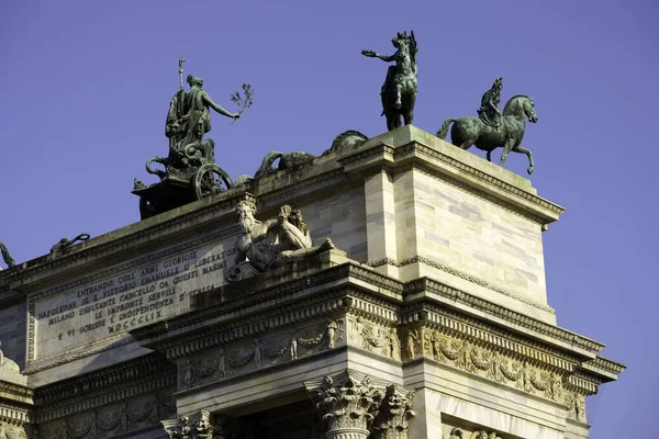 Milano Lombardiet Italien Historiska Bågen Kallas Arco Della Pace — Stockfoto