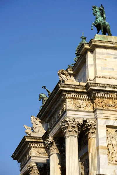 Милан Ломбардия Италия Историческая Арка Известная Arco Della Pace — стоковое фото