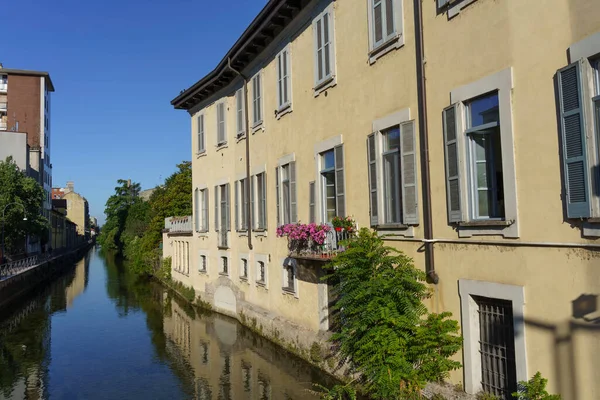 Old Buildings Martesana Canal Milan Lombardy Italy — Stockfoto