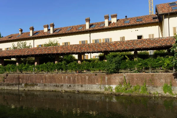 Old Buildings Martesana Canal Milan Lombardy Italy — Fotografia de Stock