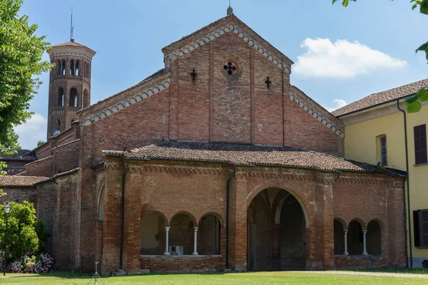 Exterior Medieval Church Abbadia Cerreto Lodi Province Lombardy Italy — ストック写真