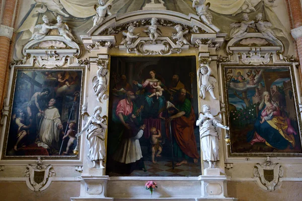 Interior Medieval Church Abbadia Cerreto Lodi Province Lombardy Italy - Stock-foto