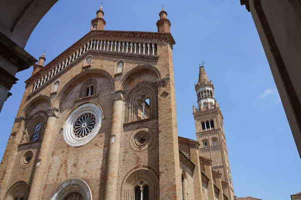 Crema Cremona Province Lombardy Italy Exterior Medeival Cathedral Duomo —  Fotos de Stock