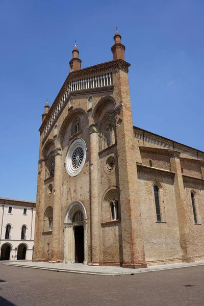 Crema Cremona Province Lombardy Italy Exterior Medeival Cathedral Duomo — ストック写真