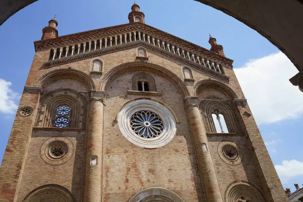 Crema Cremona Province Lombardy Italy Exterior Medieval Cathedral Duomo —  Fotos de Stock