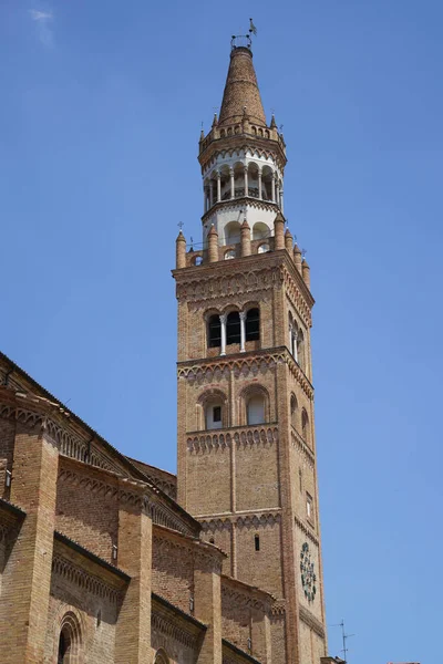 Crema Cremona Province Lombardy Italy Exterior Medeival Cathedral Duomo — стокове фото