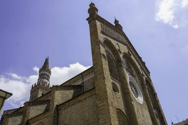 Crema Cremona Province Lombardy Italy Exterior Medieval Cathedral Duomo —  Fotos de Stock