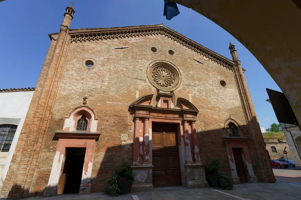 Exterior Medieval San Bassiano Church Pizzighettone Cremona Province Lombardy Italy — Fotografia de Stock