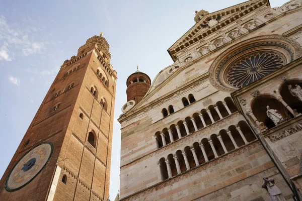 Exterior Medieval Cathedral Duomo Cremona Lombardy Italy — Stock Photo, Image