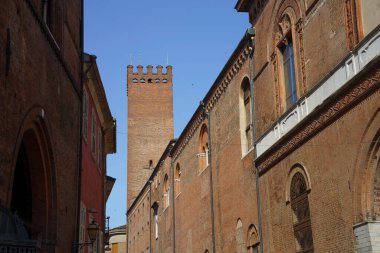 Exterior of the medieval Palazzo del Comune in Cremona, Lombardy, Italy