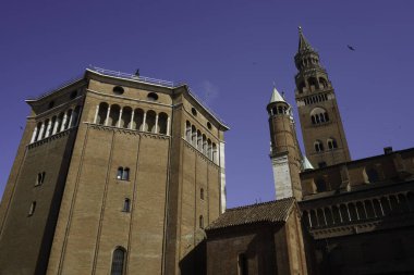 Exterior of the medieval cathedral (duomo) of Cremona, Lombardy, Italy