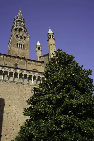 Exterior Medieval Cathedral Duomo Cremona Lombardy Italy — Φωτογραφία Αρχείου