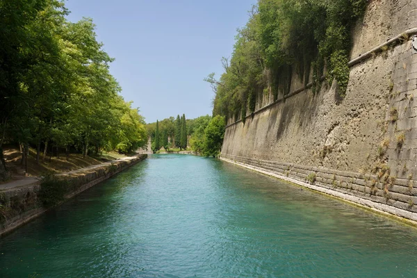 Medieval Walls Peschiera Del Garda Cycleway Mincio River Verona Province — Stockfoto