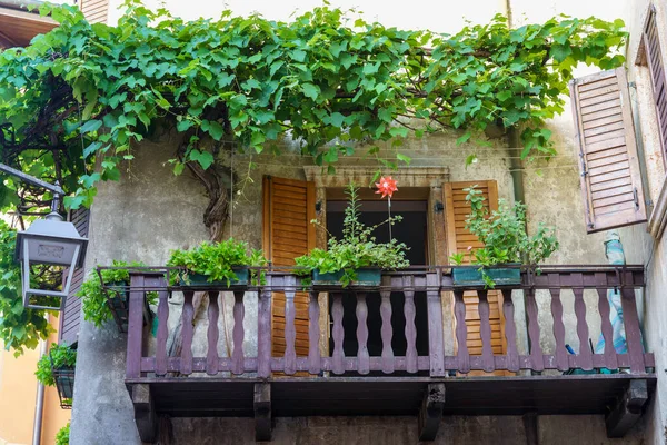 Malcesine Verona Province Veneto Italy Balcony Old House — Stock Photo, Image