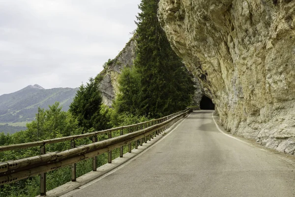 Mountain landscape along the road to Monte Baldo near Brentonico, Trento province, Trentino-Alto Adige, Italy, at summer