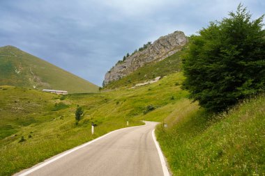 Mountain landscape along the road to Monte Baldo near Brentonico, Trento province, Trentino-Alto Adige, Italy, at summer