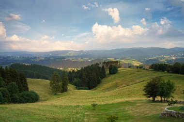 Road to Asiago near Albaredo, Rotzo, in Vicenza province, Veneto, Italy, at summer