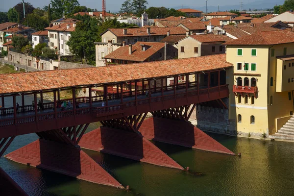 Bassano Del Grappa Vicenza Provinsen Veneto Italien Den Berömda Träbron — Stockfoto