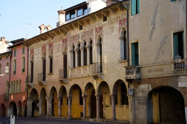 Exterior Edifícios Históricos Vicenza Veneto Itália — Fotografia de Stock