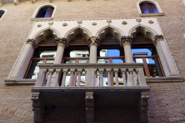 Vicenza, Veneto, İtalya 'daki tarihi binaların dış yüzeyi.