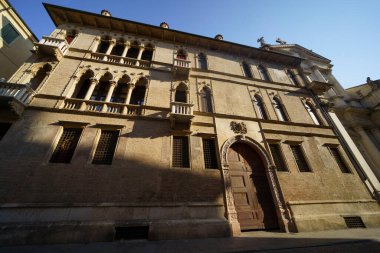 Vicenza, Veneto, İtalya 'daki tarihi binaların dış yüzeyi.